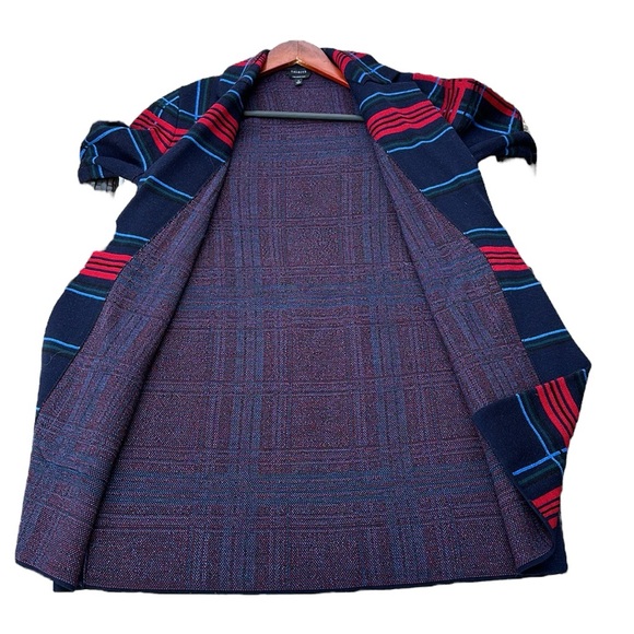 TALBOTS MERINO WOOL COATIGAN - CABIN PLAID, SMALL, OPEN FRONT - Picture 6 of 13